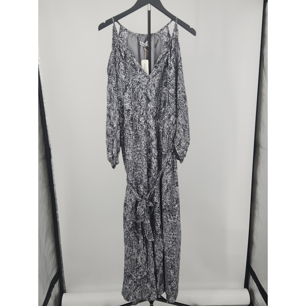 Tommy Bahama Playa Python LS Maxi Dress SW622256 Shadow Grey Snakeskin NWT L